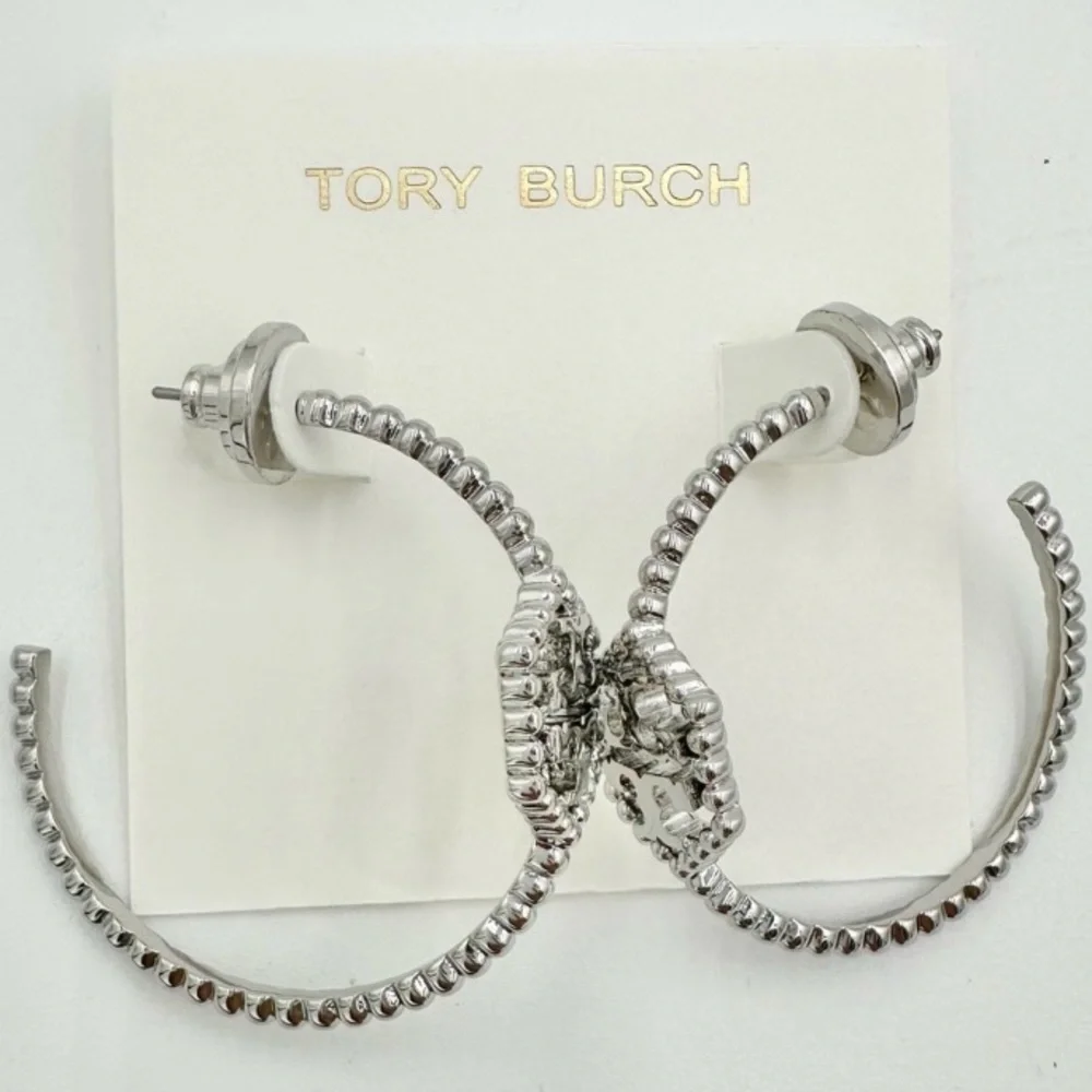 A-1DC-35: TORY BURCH Hoop Earrings, NWOT